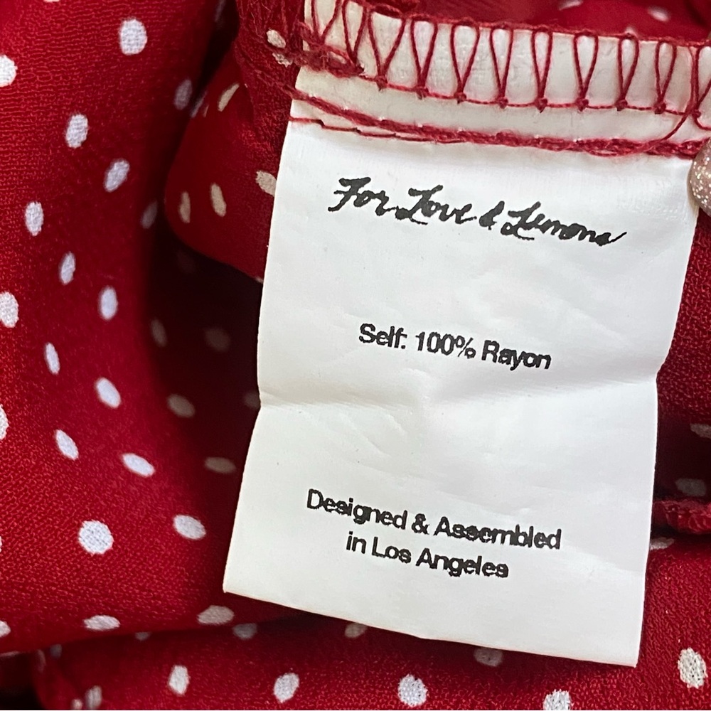 FOR LOVE AND LEMONS SPARKLER RED WHITE POLKADOT SIDE WRAP RUFFLE SKORT - Picture 8 of 10